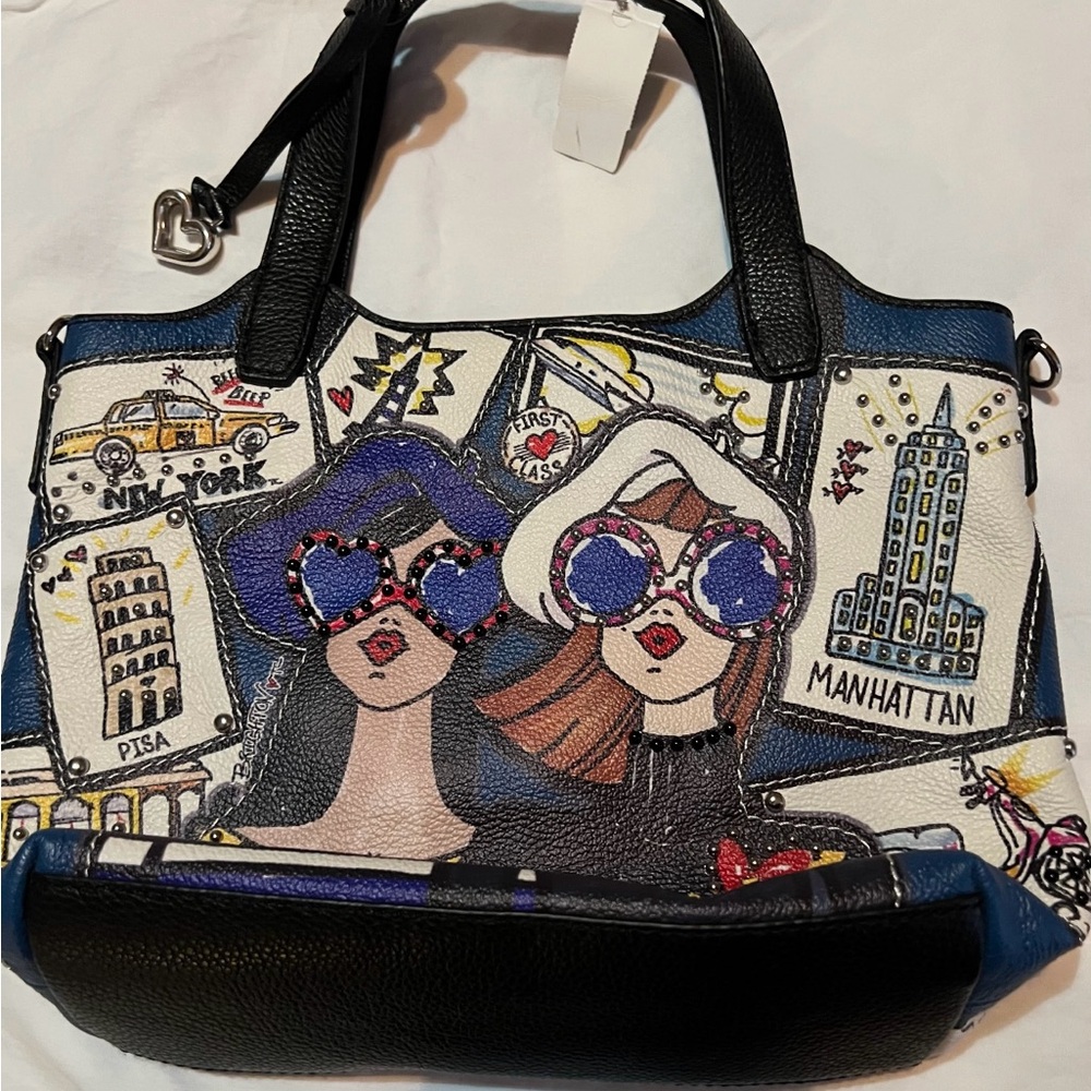 Brighton Black and Blue Artistic Tote Bag
